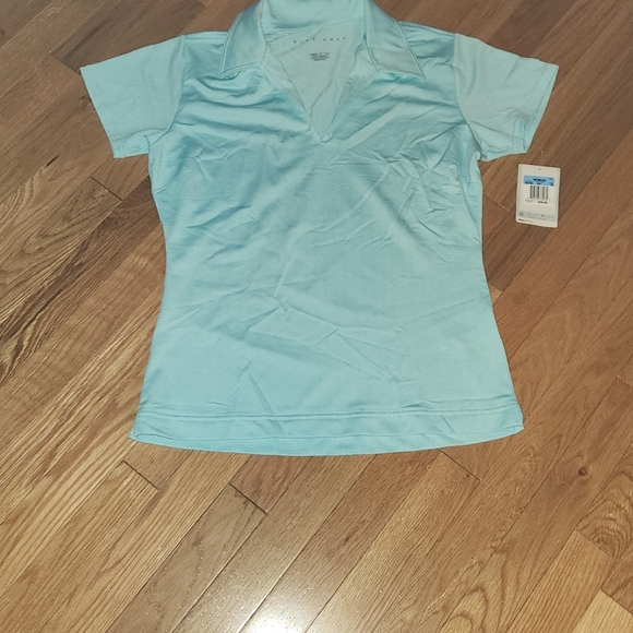 NEW DEADSTOCK VINTAGE NIKE DRIFIT GOLF PERFORMANCE POLO NO BUTTON V-NECK SZM - Picture 7 of 16